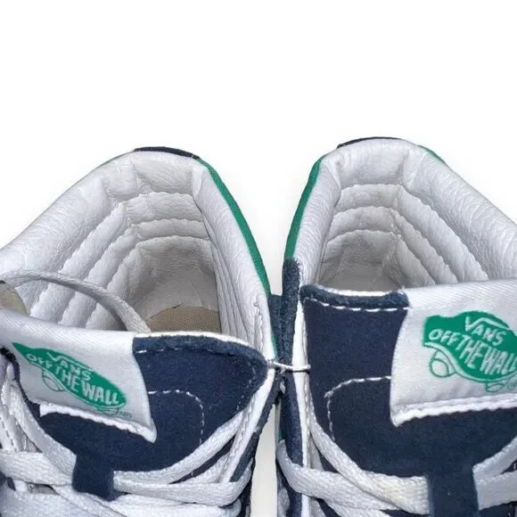 Vans Sk8-Hi Skate Shoes Navy Suede / Aqua Canvas / White Women's 5 - Picture 11 of 11